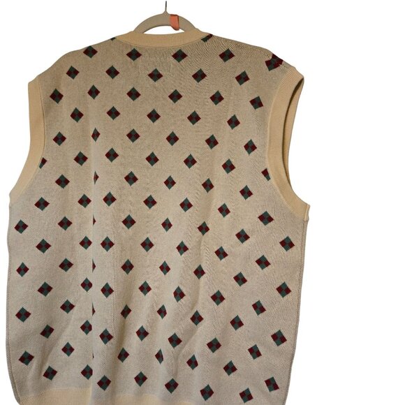 Bogey Boys Men's XL Beige Golf Argyle Sleeveless Sweater Vest Athletic‎ Comfy - Picture 5 of 6